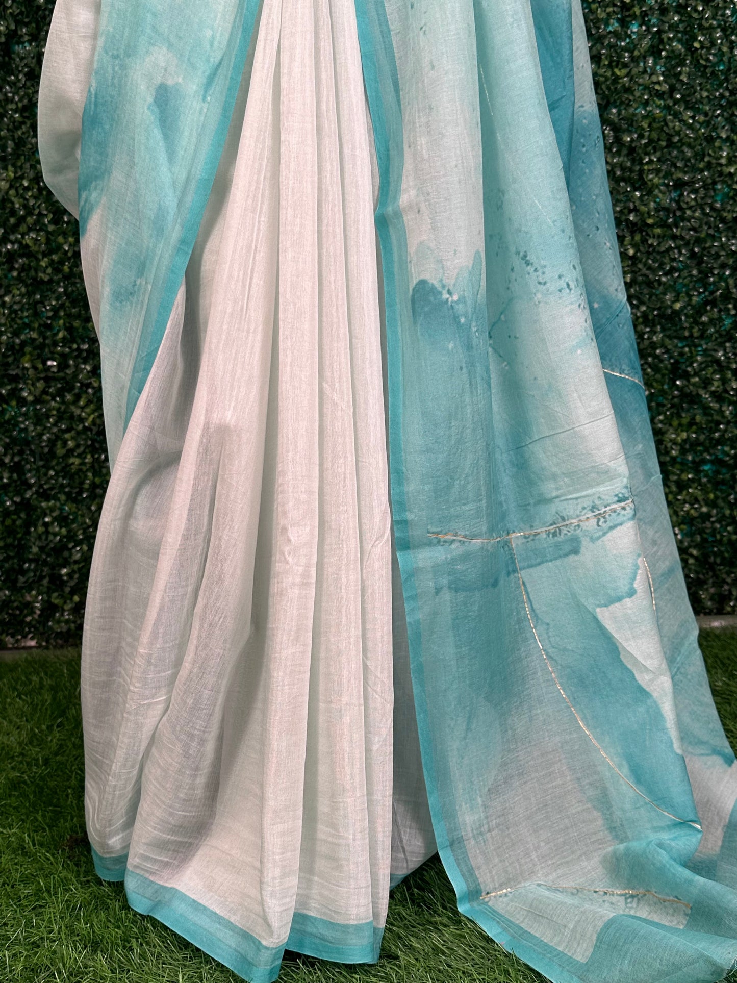 Firozi Samudrika Mul Mul Saree