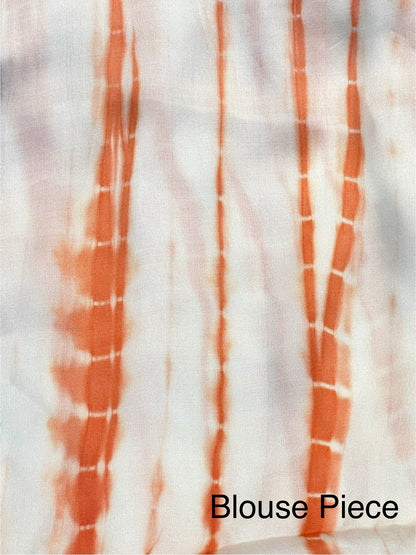 Peach Ombré Cotton Satin Saree