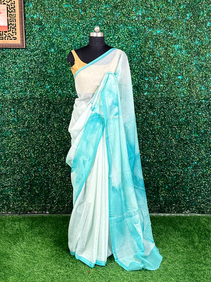 Firozi Samudrika Mul Mul Saree