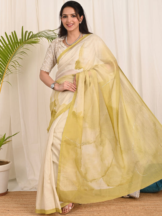 Mehendi Green Samudrika Mul Mul Saree
