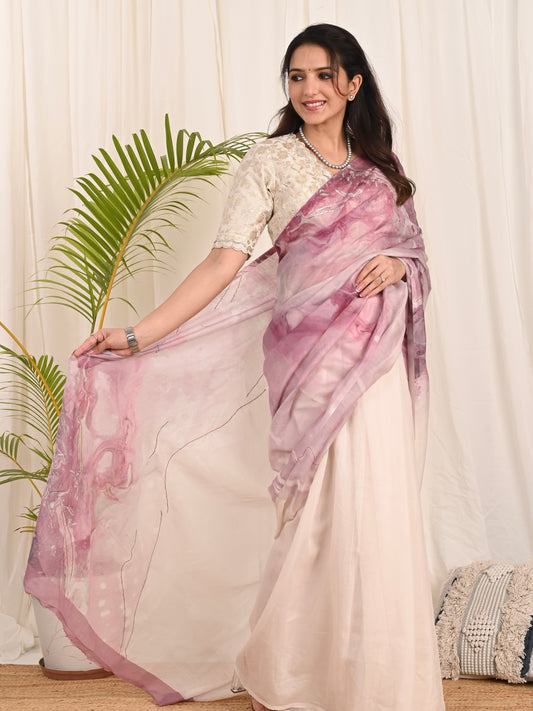 Magenta Samudrika Mul Mul Saree